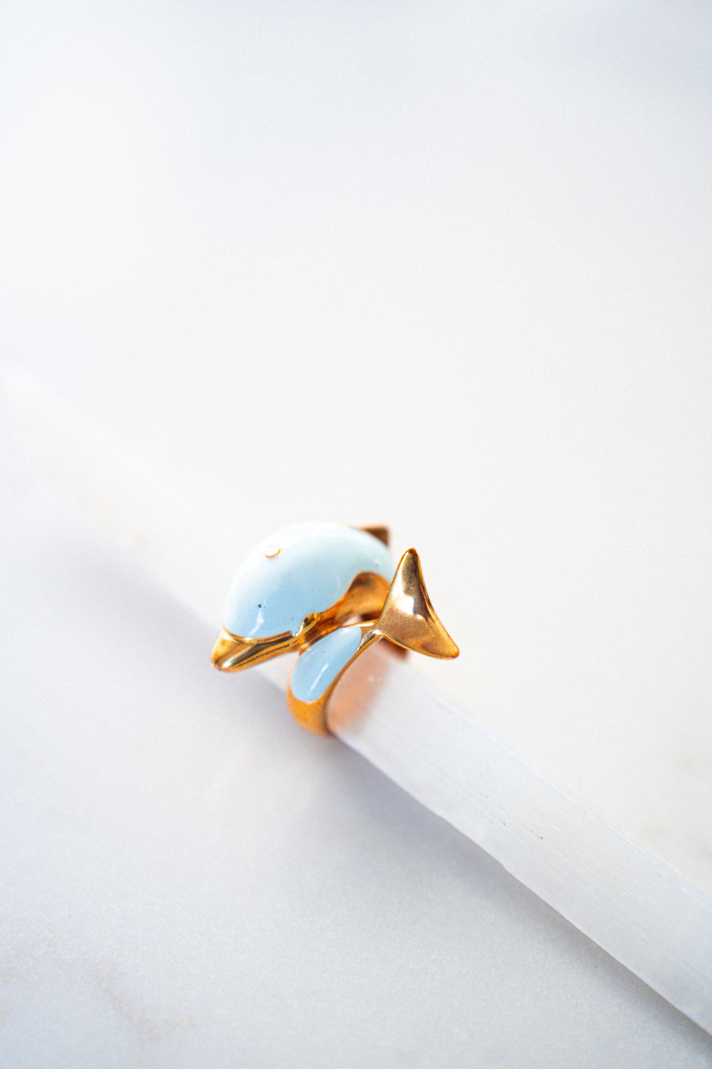 Baby Blue Statement Dolphin Ring