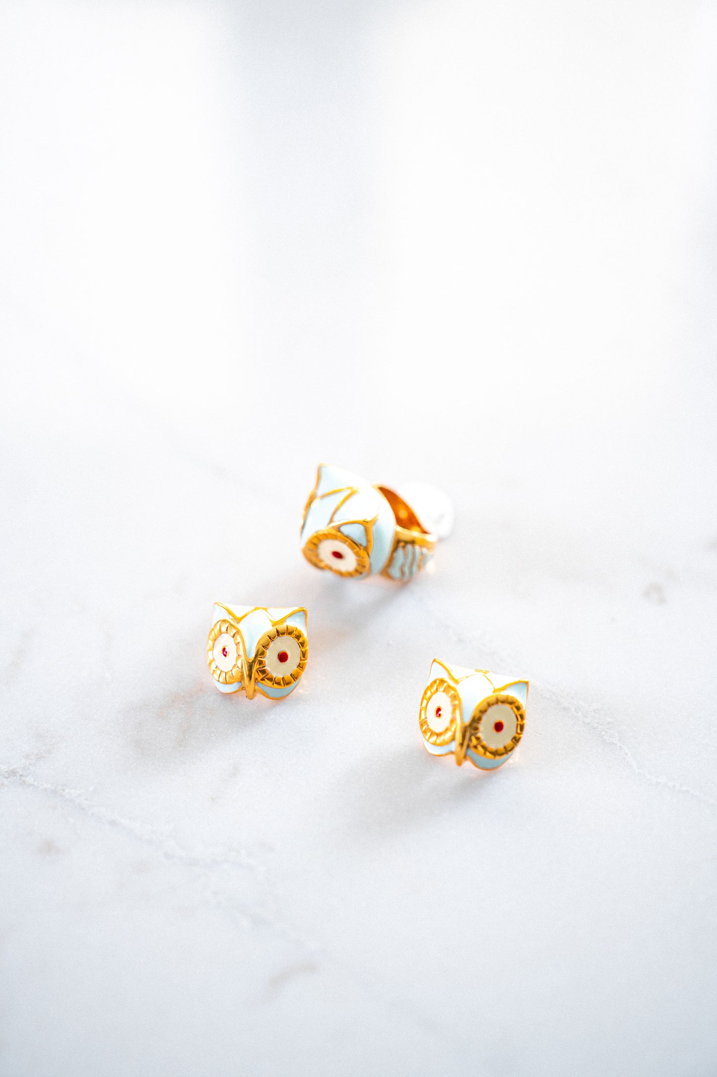 Baby Blue Owl Earrings