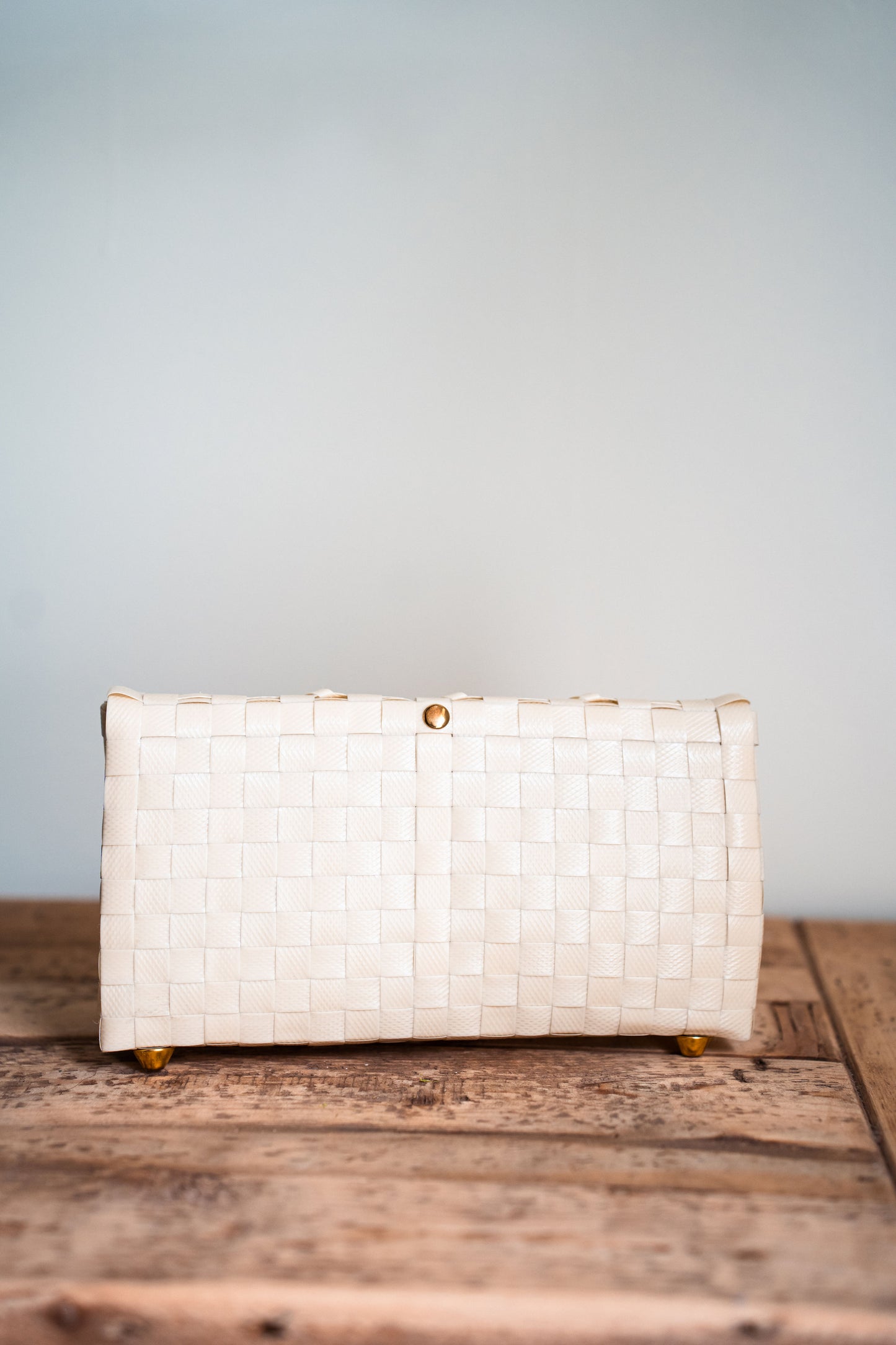 Beige Woven Handbag