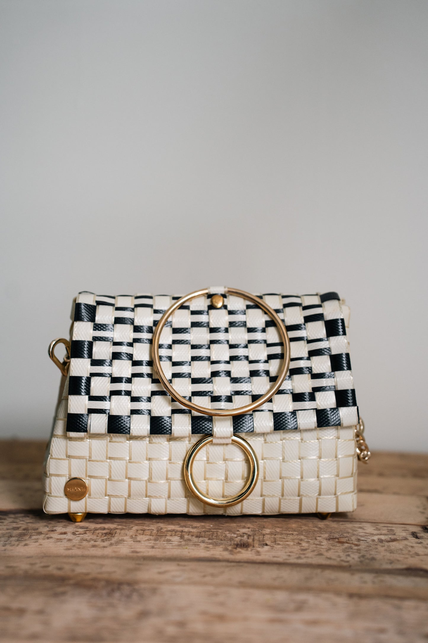 Black/Beige Woven Purse