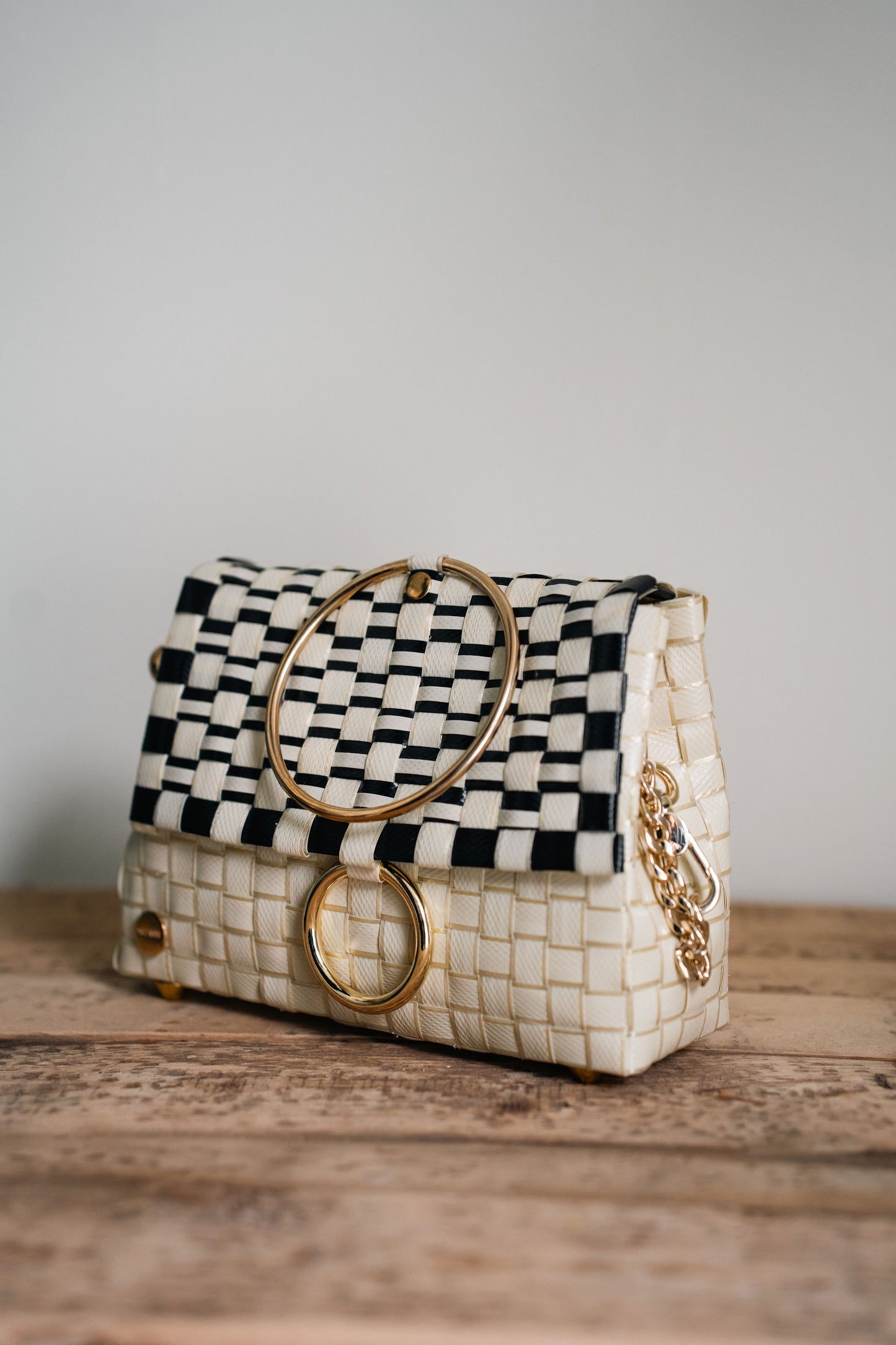 Black/Beige Woven Purse