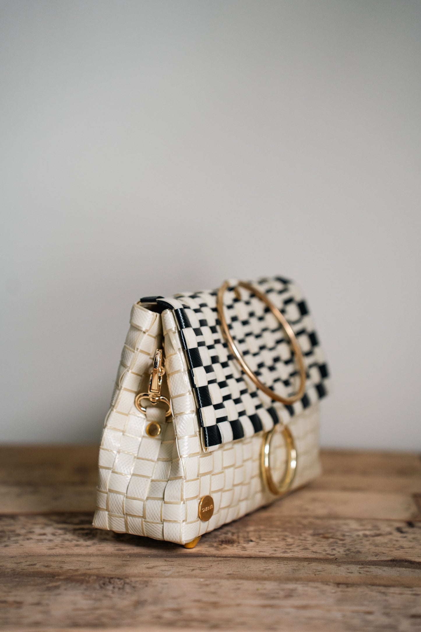 Black/Beige Woven Purse