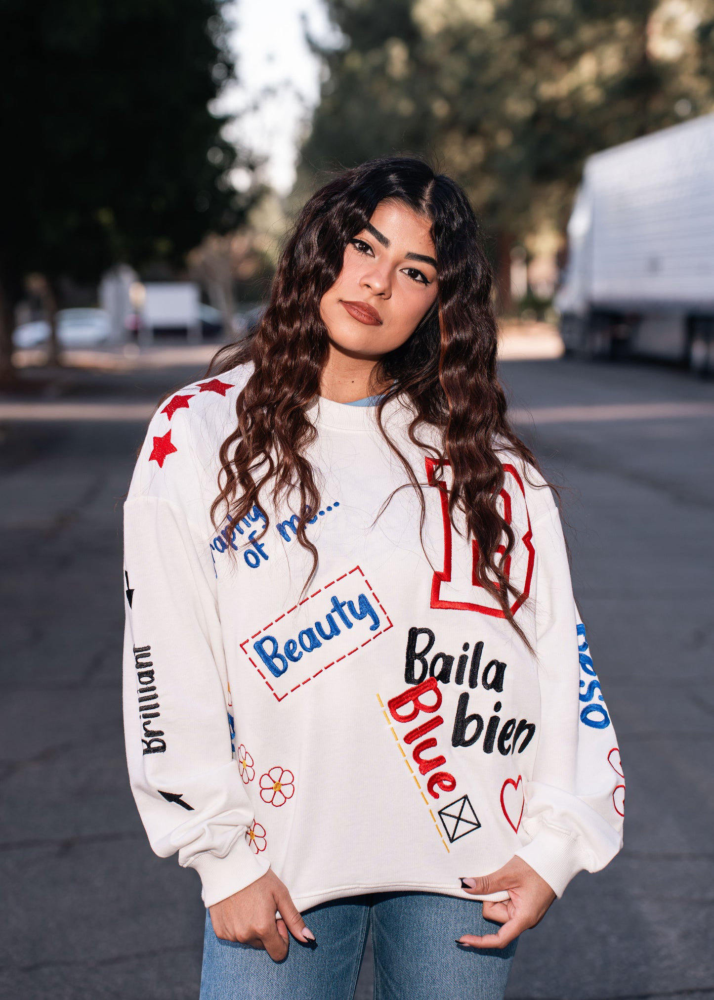 Embroidered Letter "B" Sweater