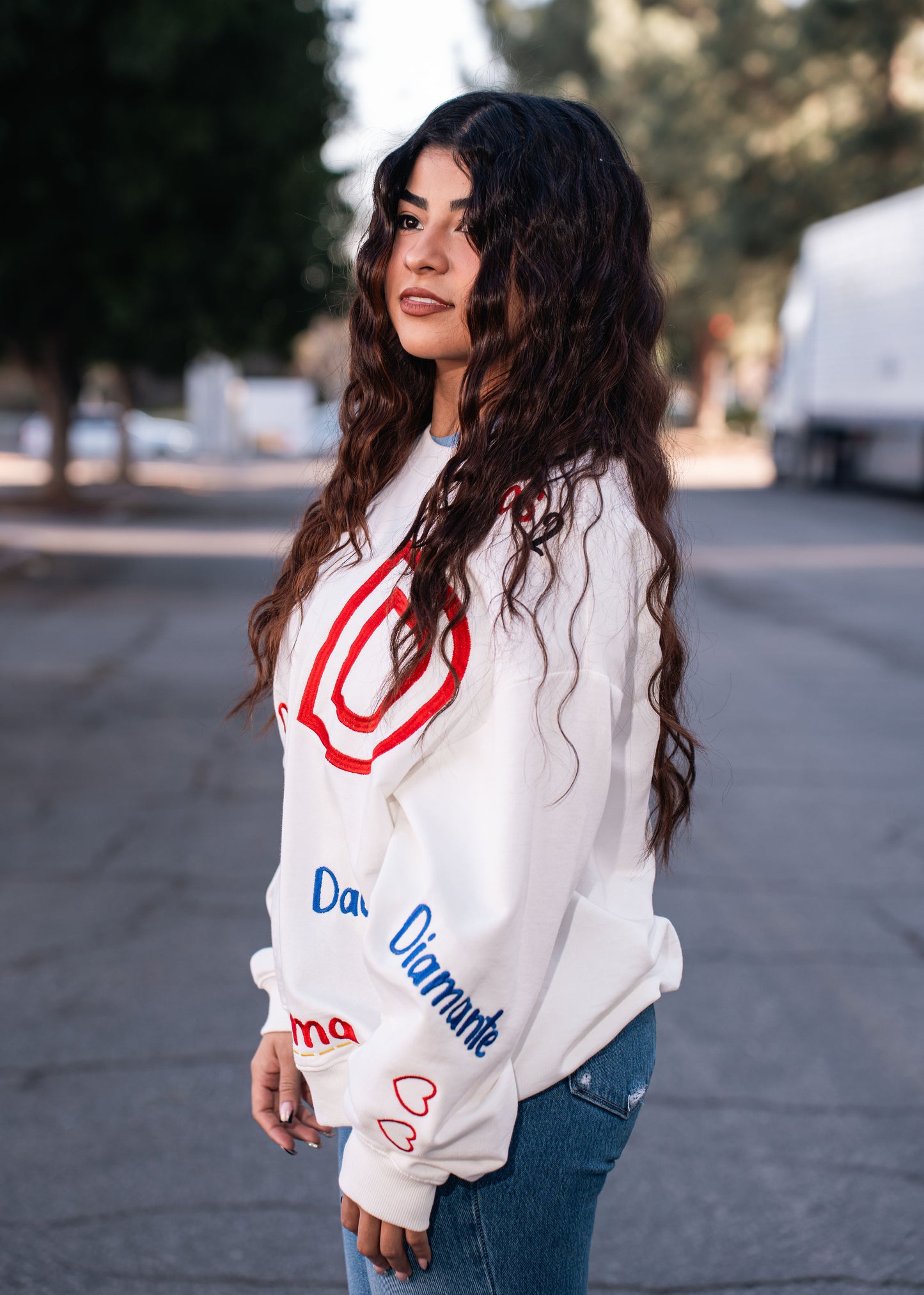 Embroidered Letter "D" Sweater
