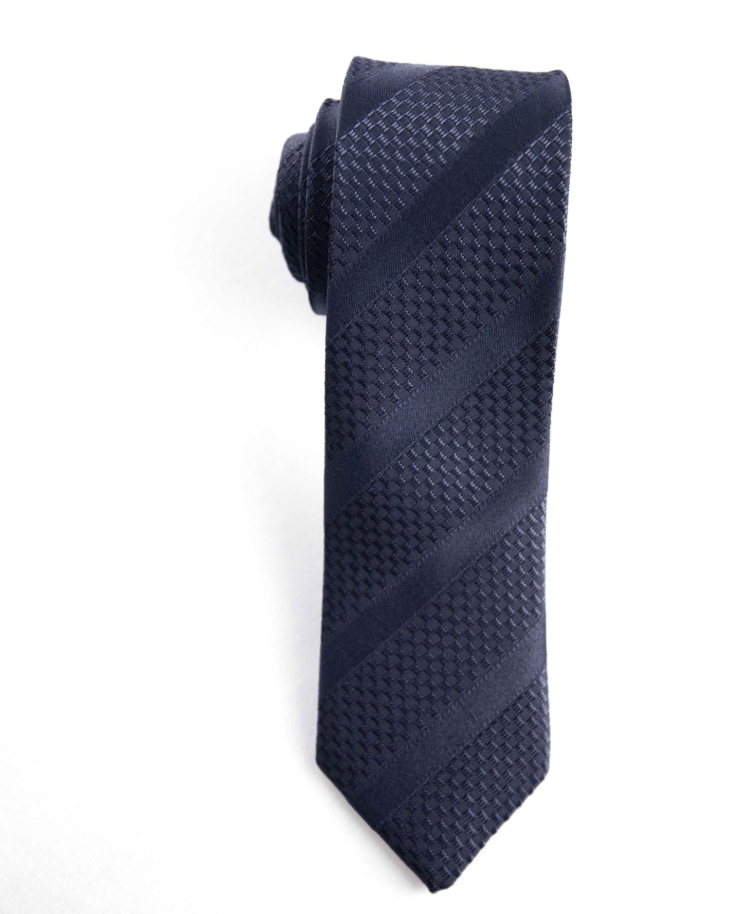 Black Textured/Striped Tie