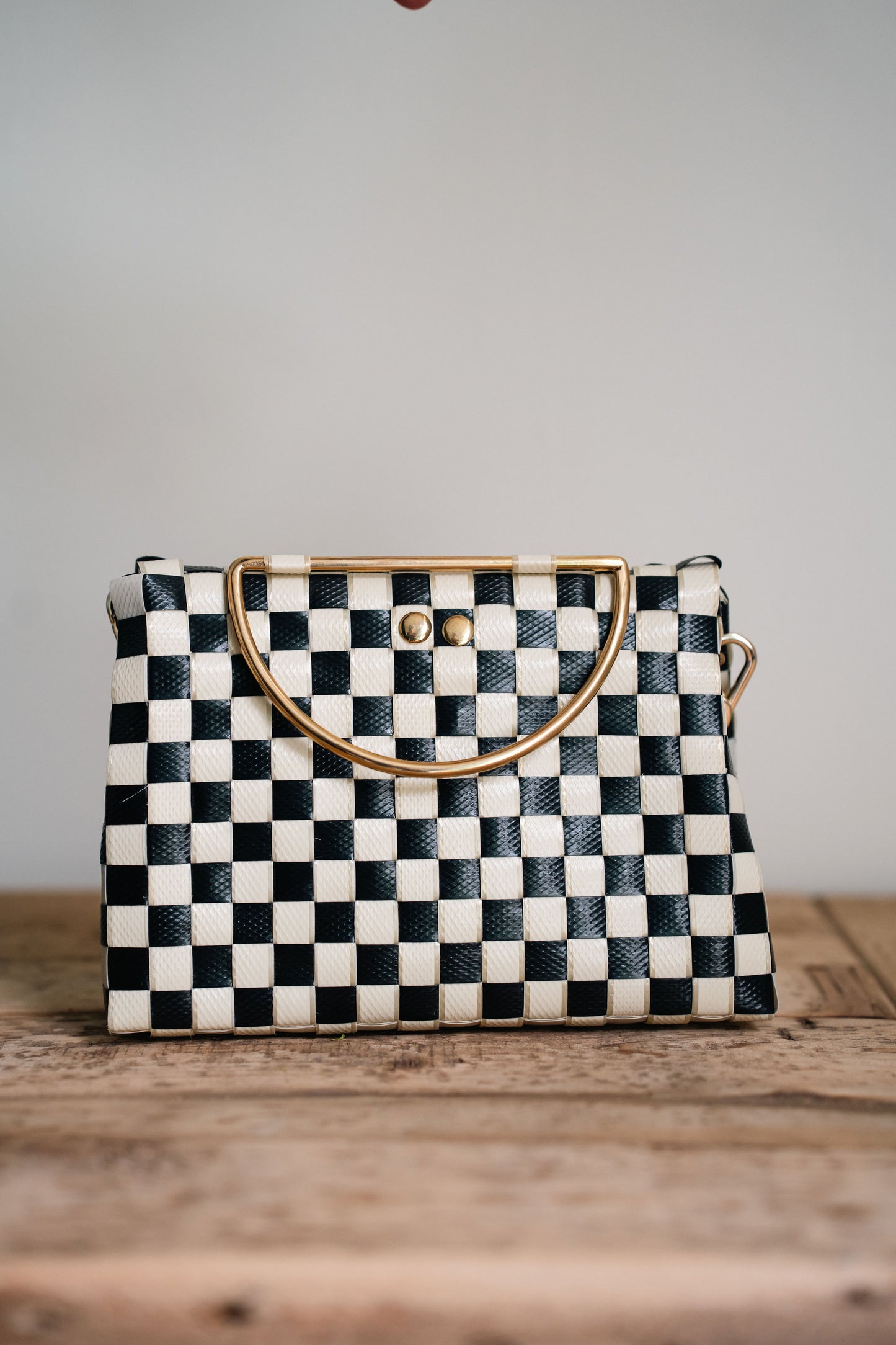 Black/Beige Checkered Bag