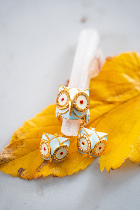 Baby Blue Owl Earrings