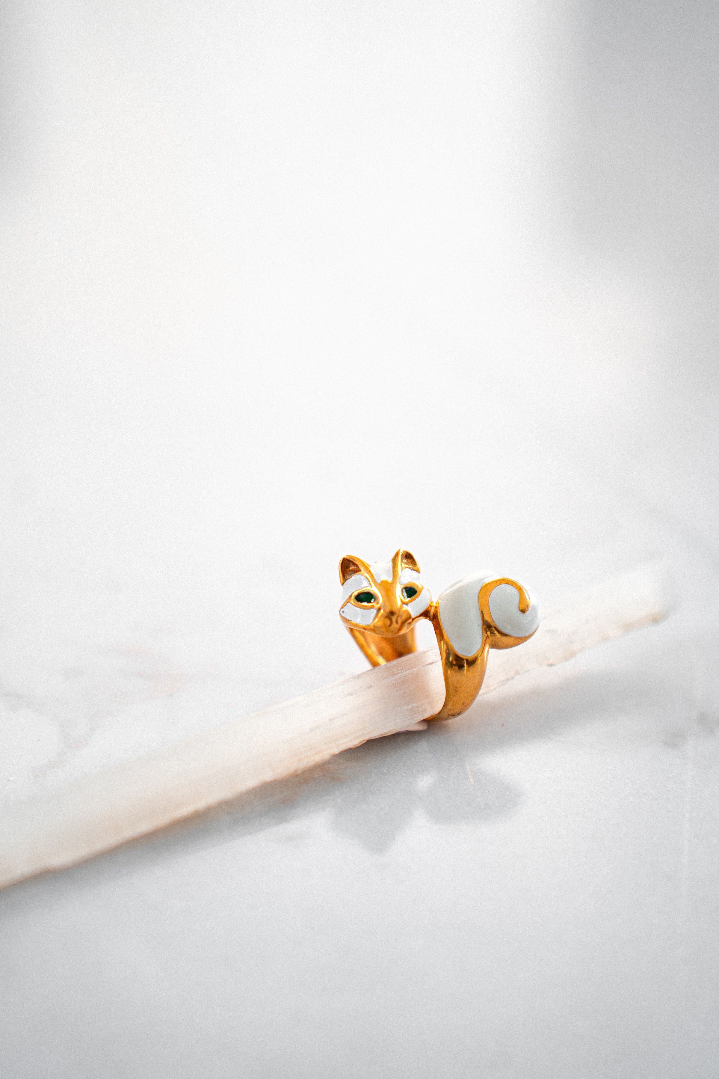 Colorful enamel animal rings