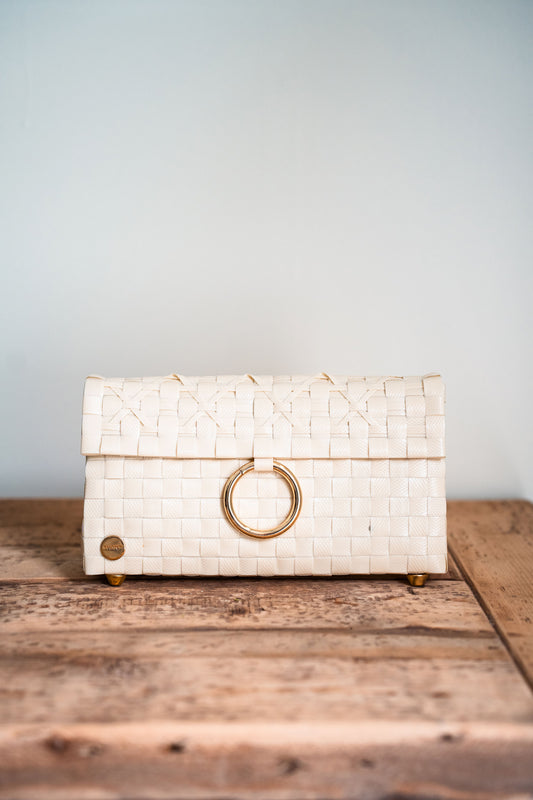 Beige Woven Handbag