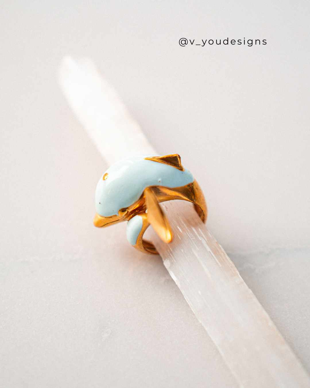 Colorful enamel animal rings