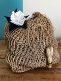 Natural raffia tote bag