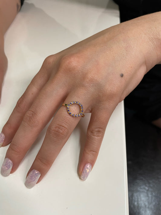 Oval-Shaped Amethyst 18k Gold Ring