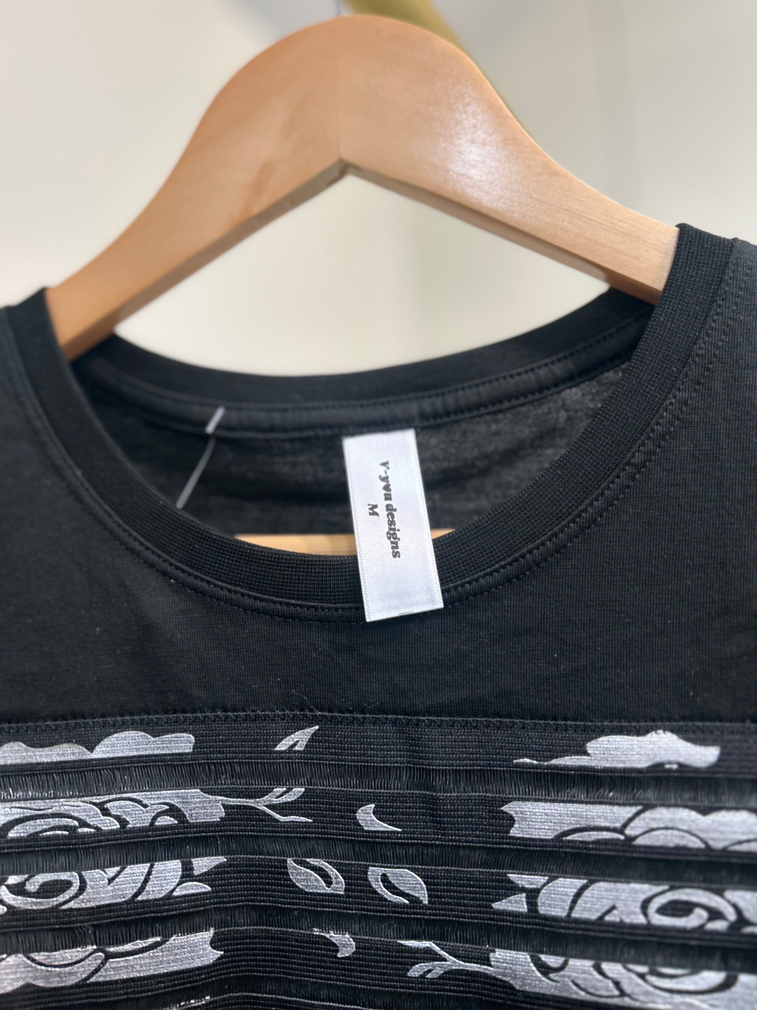 Black Horizontal lined T-shirt