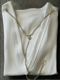 White deep V-neck oversized cotton T-shirt