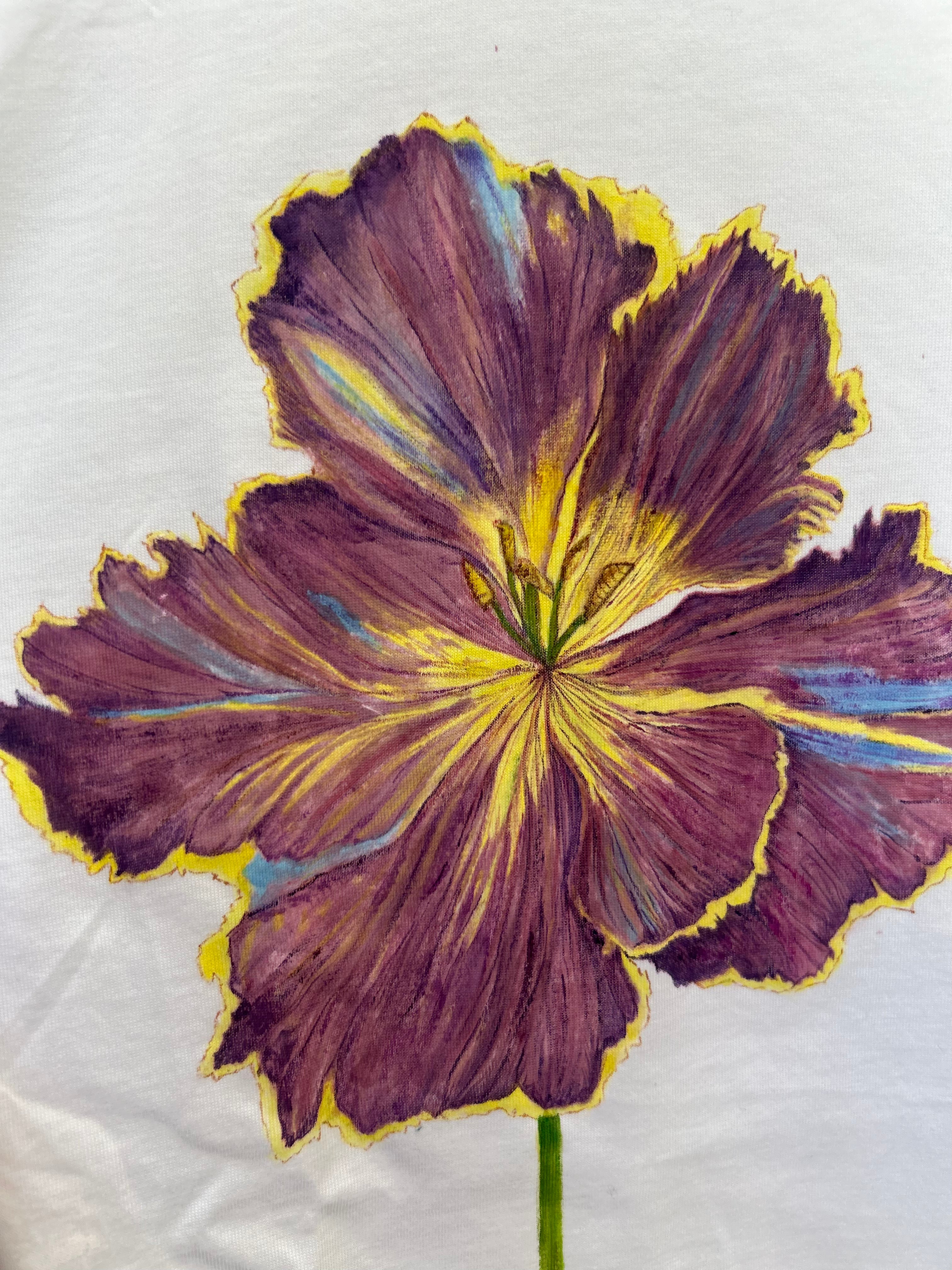 White standing Hibiscus flower T-shirt