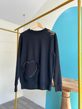 Black Pocket Heart Sweater