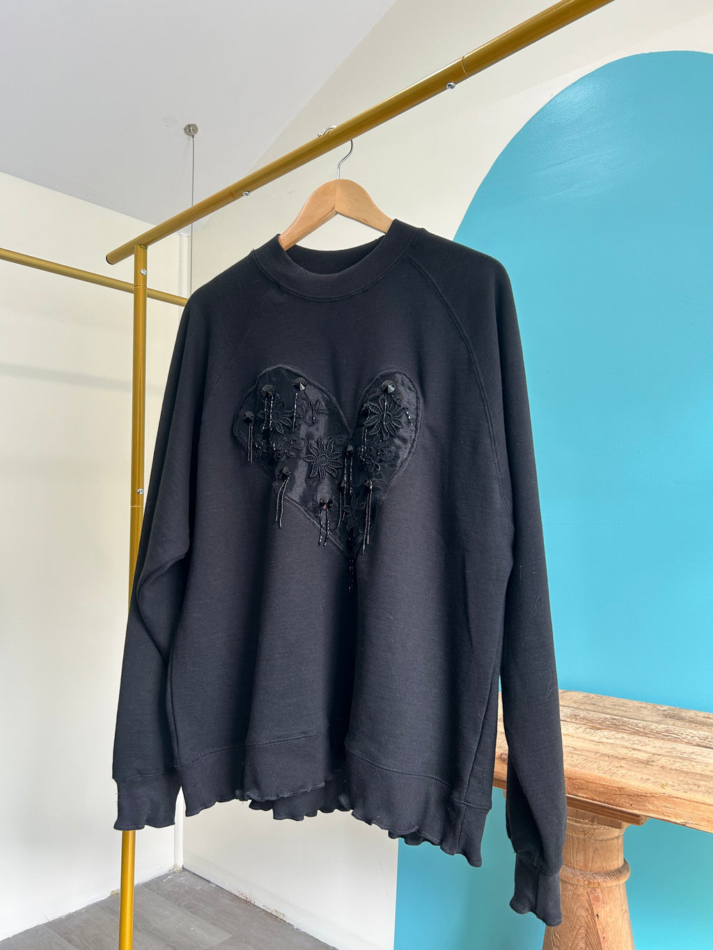 Black Hearts all around French Terry Sweater