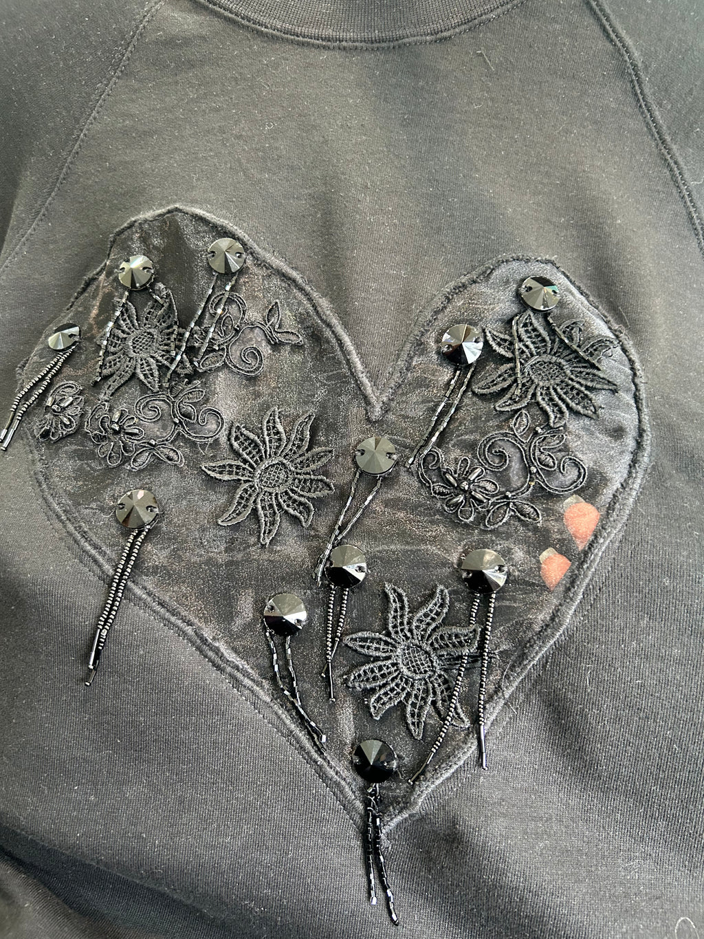 Black Hearts all around French Terry Sweater