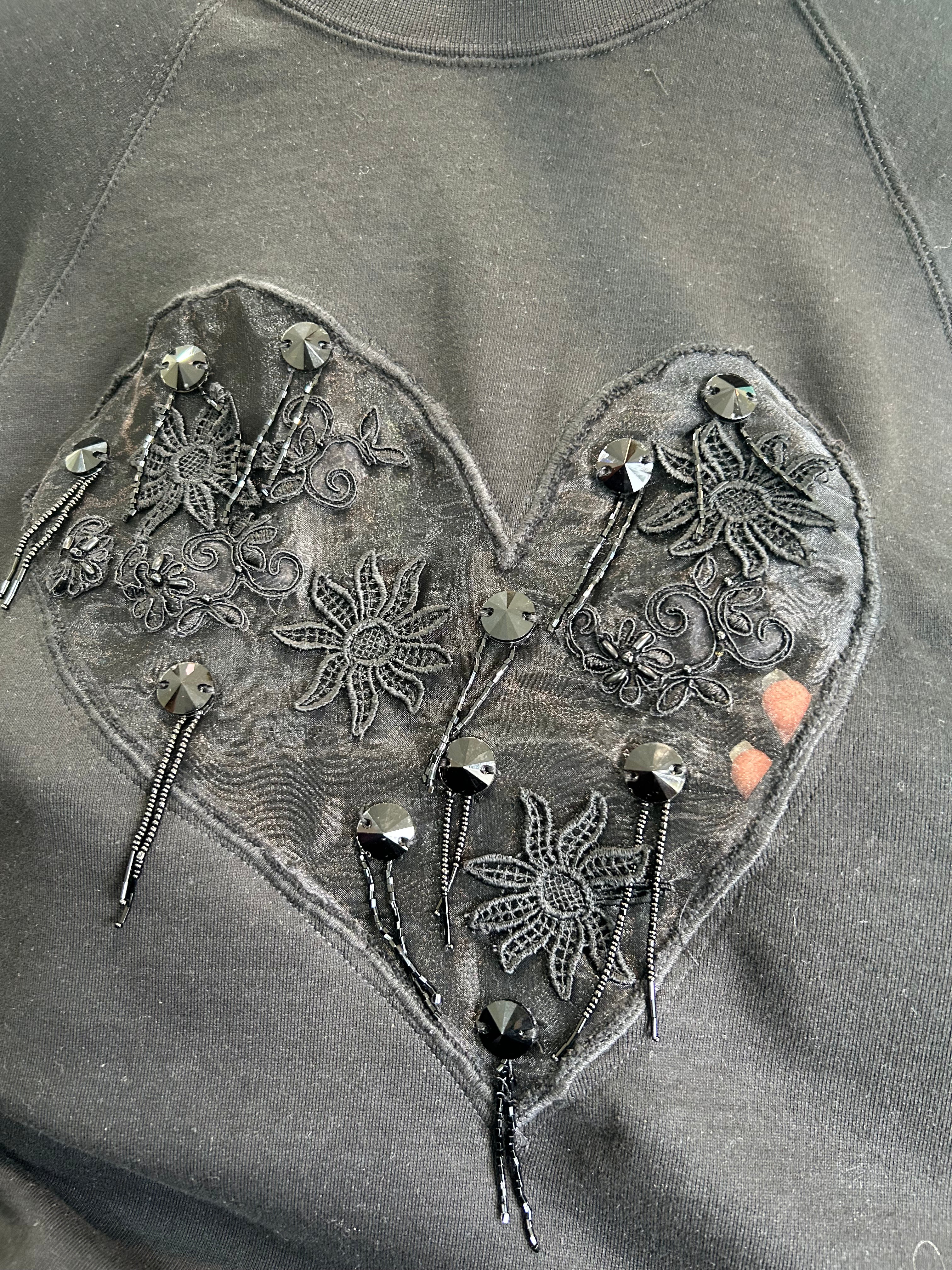Black Hearts all around French Terry Sweater