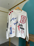 "B" colorful embroidered sweater