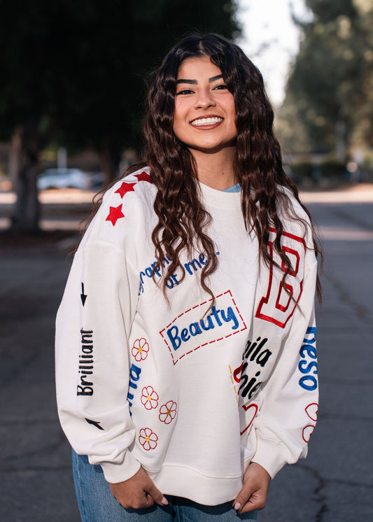 Embroidered Letter "B" Sweater