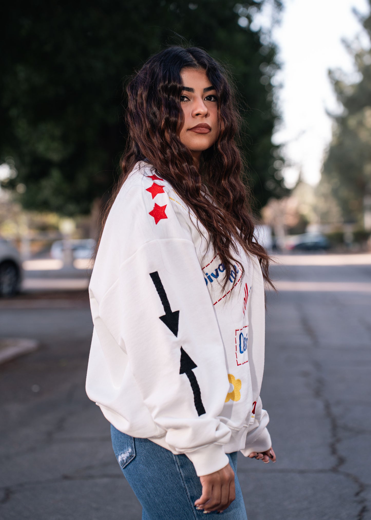 Embroidered Letter "D" Sweater